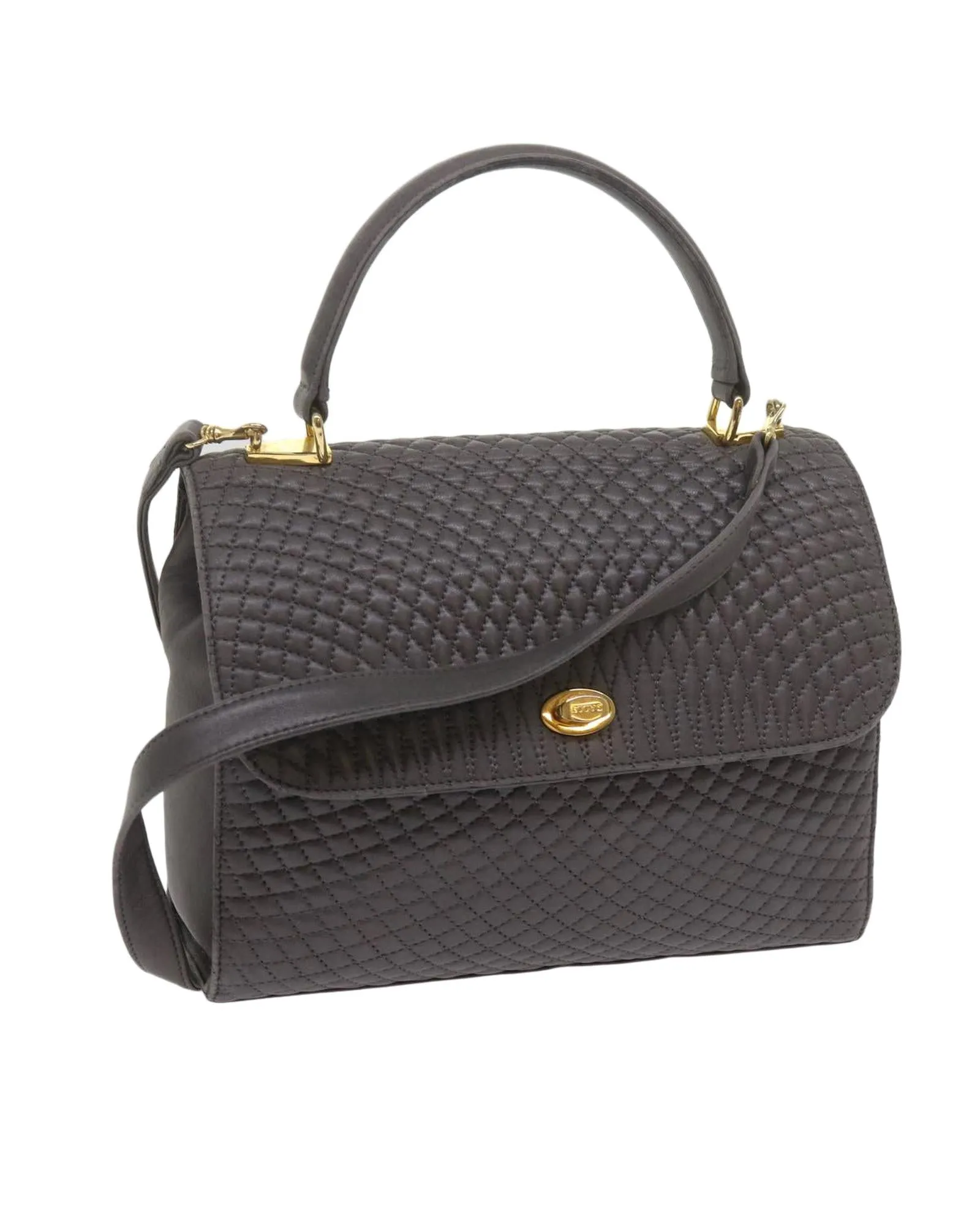 BALLY Womens Quilted Leather Shoulder Bag