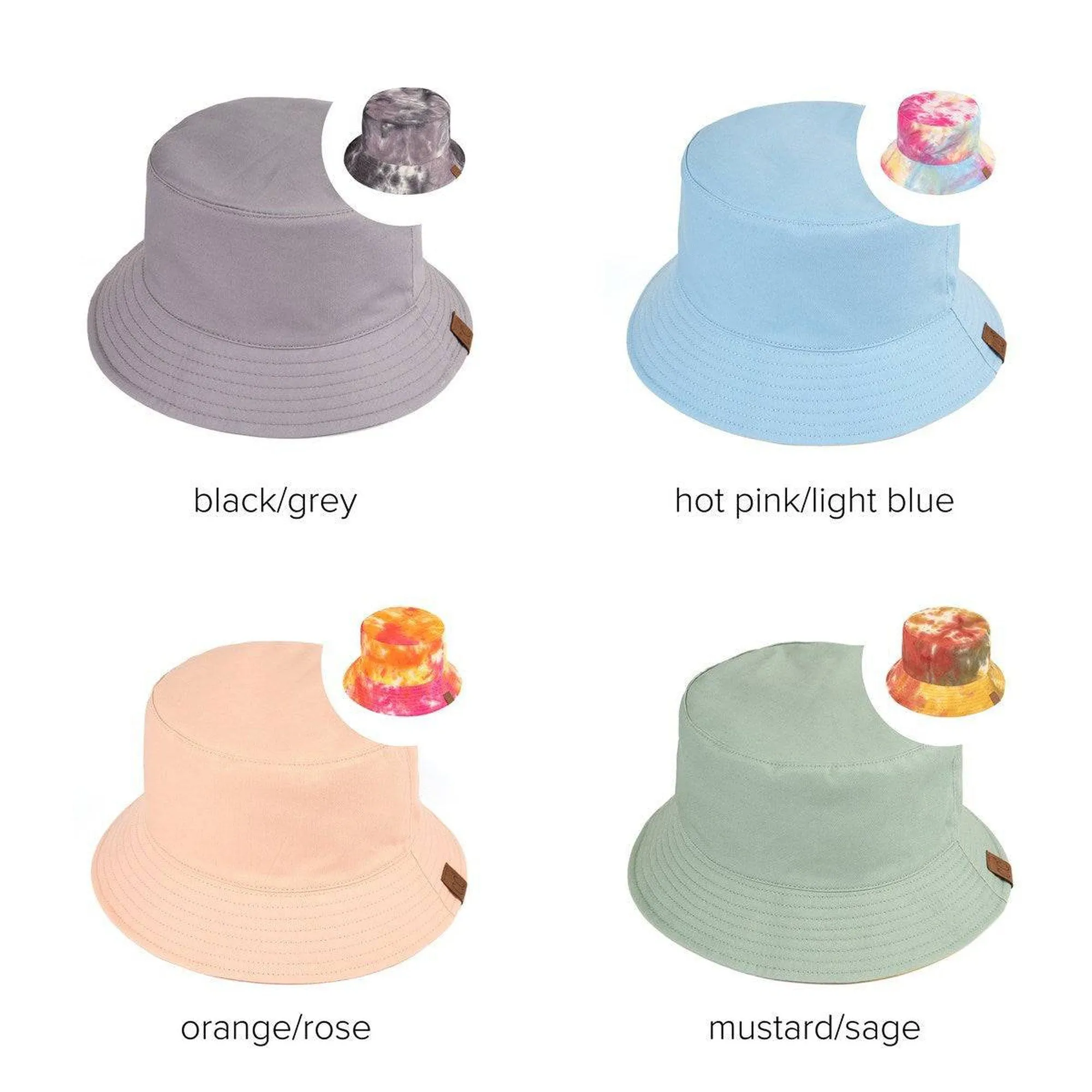 CC Tie-Dye Reversible Bucket Hat | Youth and Adult Sizes