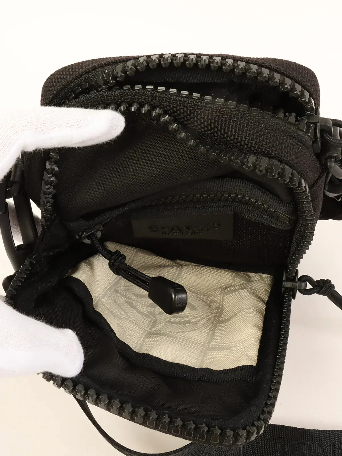 CHANEL Around 2003 Made Sport Line Cc Mark Shoulder Bag Black/White