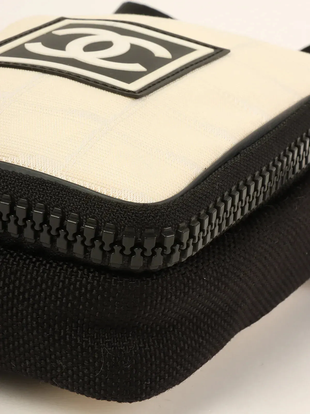 CHANEL Around 2003 Made Sport Line Cc Mark Shoulder Bag Black/White
