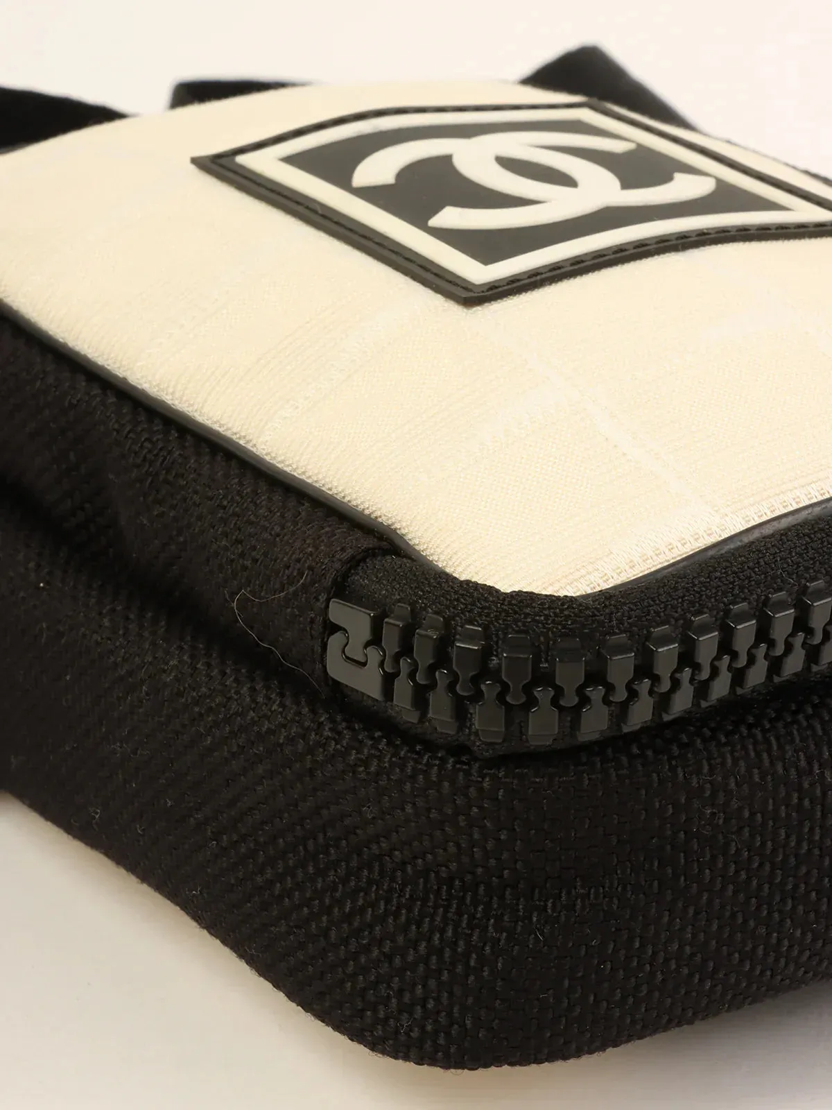CHANEL Around 2003 Made Sport Line Cc Mark Shoulder Bag Black/White