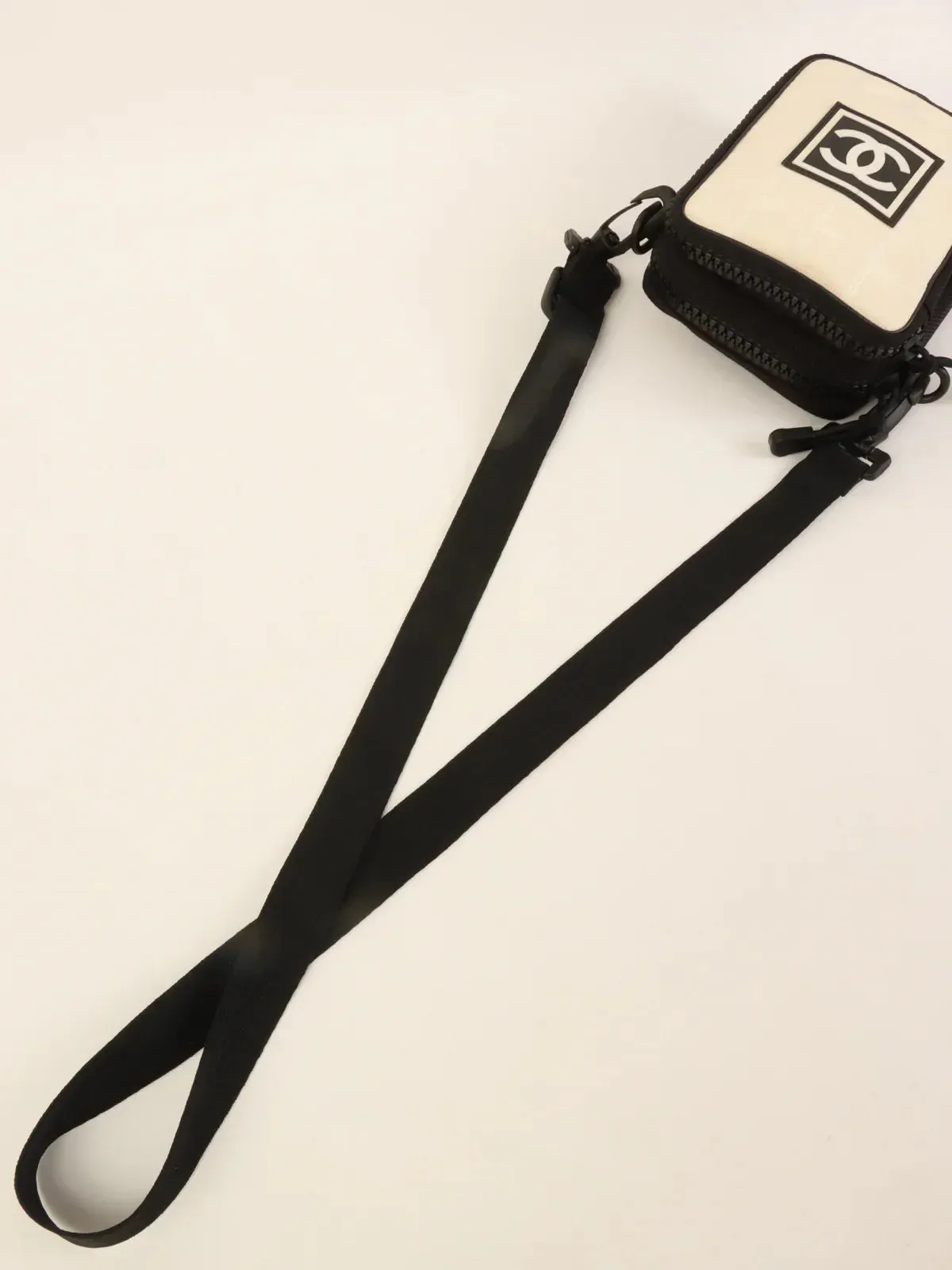 CHANEL Around 2003 Made Sport Line Cc Mark Shoulder Bag Black/White