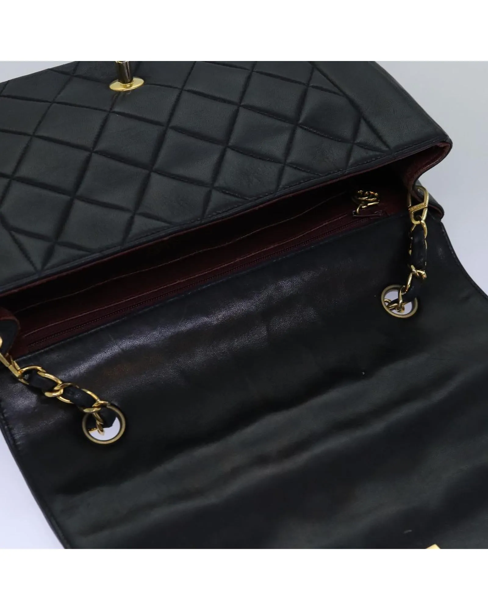 CHANEL Classic Double Flap Black Leather Shoulder Bag