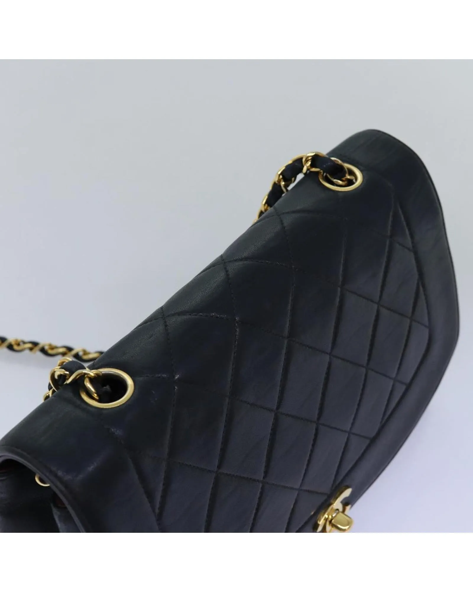 CHANEL Classic Double Flap Black Leather Shoulder Bag