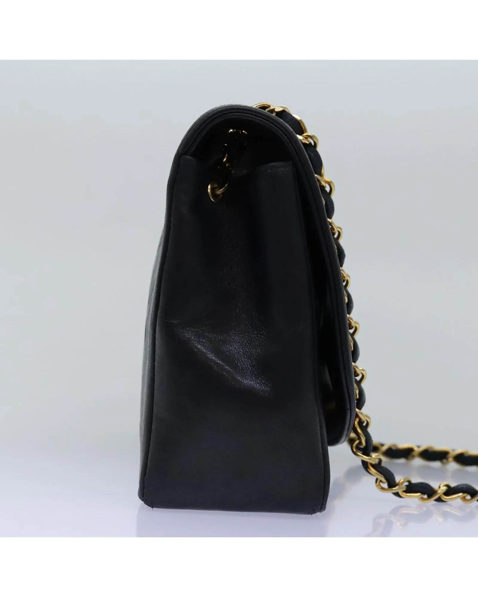 CHANEL Classic Double Flap Black Leather Shoulder Bag