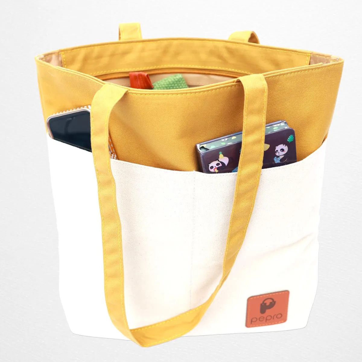 Dual Shade Shopper Tote Bag | Cotton Canvas | Hand-Crafted | Minimalistic Chic