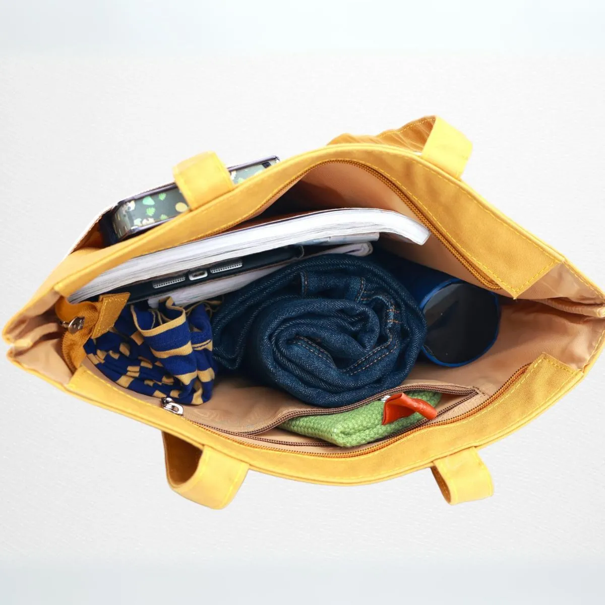 Dual Shade Shopper Tote Bag | Cotton Canvas | Hand-Crafted | Minimalistic Chic