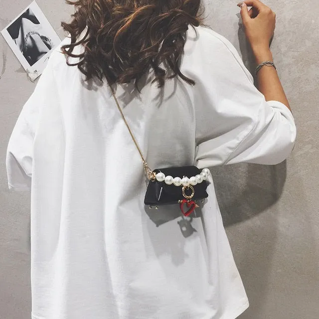 Elegant Female Mini Pearl Tote Bag
