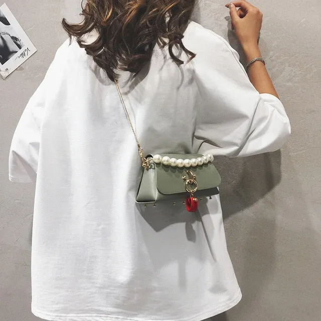 Elegant Female Mini Pearl Tote Bag
