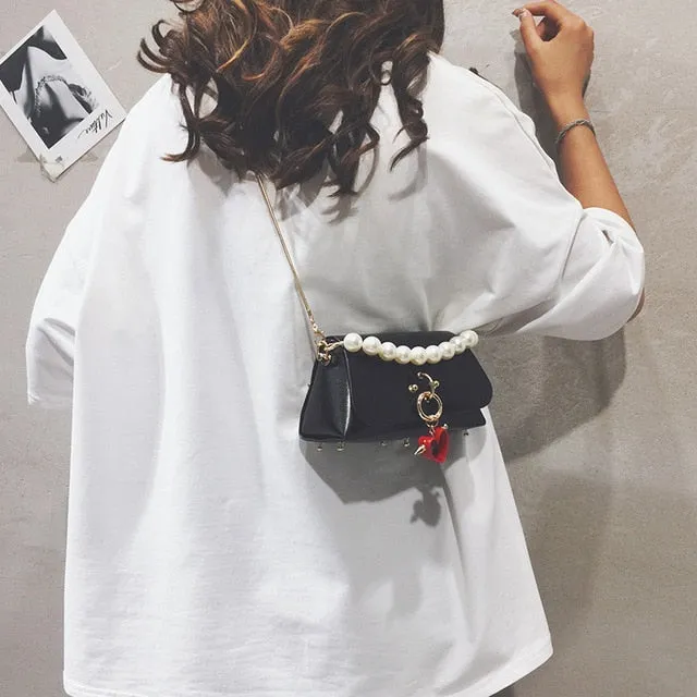 Elegant Female Mini Pearl Tote Bag