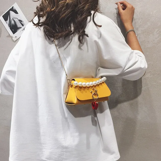 Elegant Female Mini Pearl Tote Bag