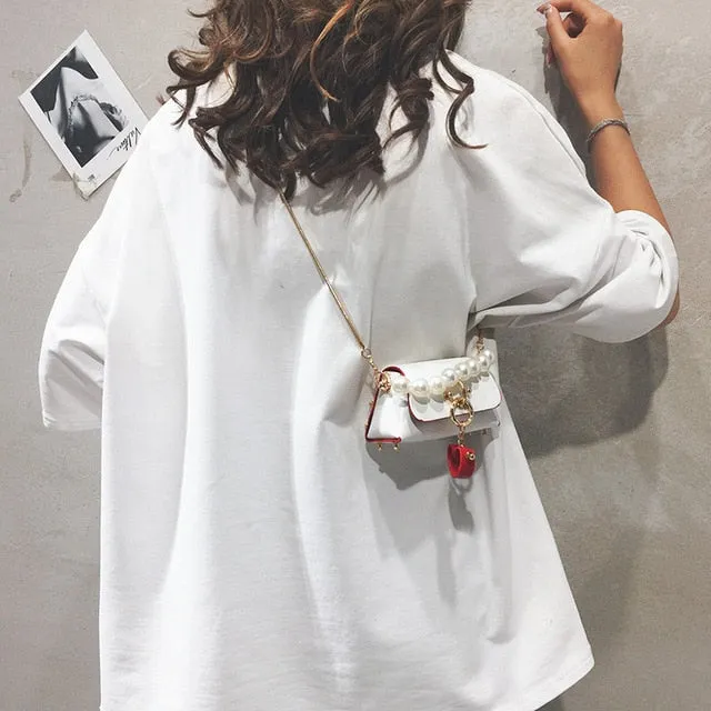 Elegant Female Mini Pearl Tote Bag