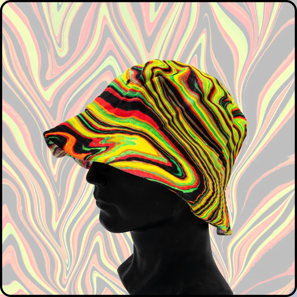 Fire Lines RGB Hydro-Dipped Bucket Hat