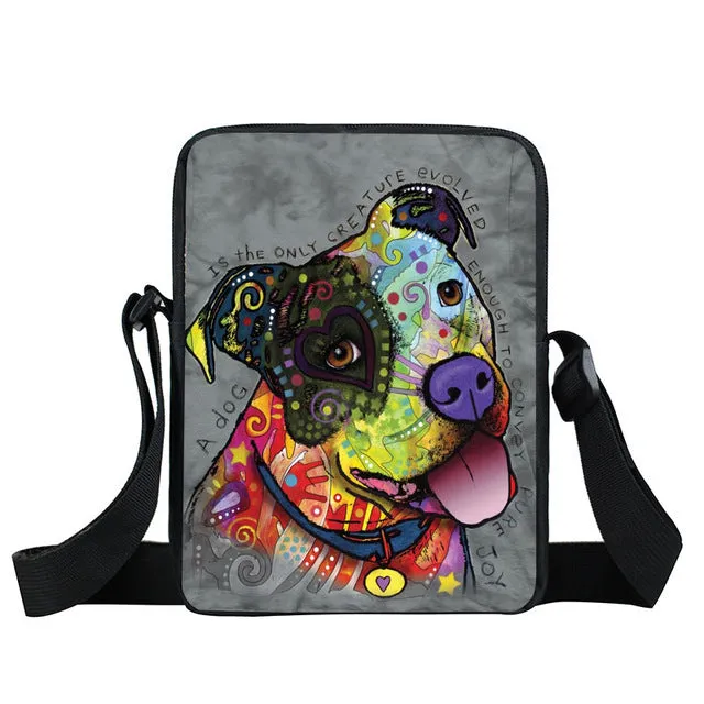 German Shepherd Messenger Bag, Women Handbag, Boys Girls Mini Cross Bags, Kids Gift, Book Bags