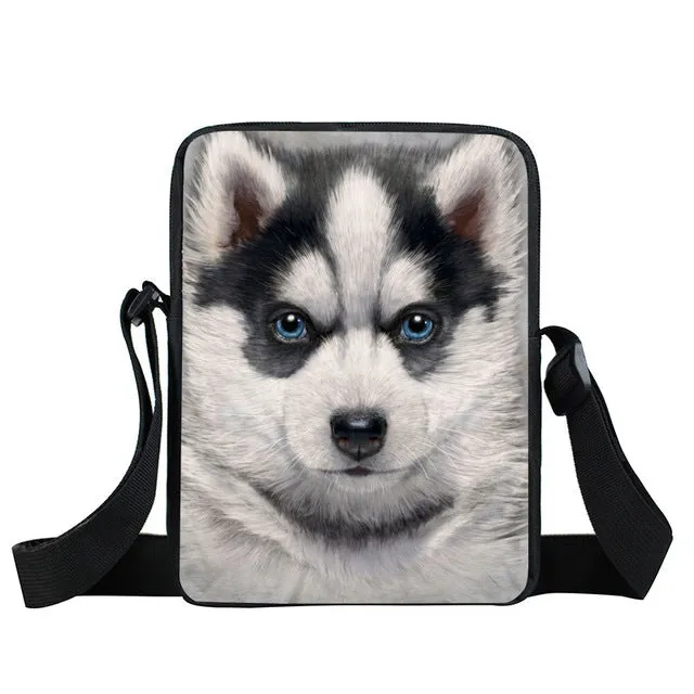German Shepherd Messenger Bag, Women Handbag, Boys Girls Mini Cross Bags, Kids Gift, Book Bags