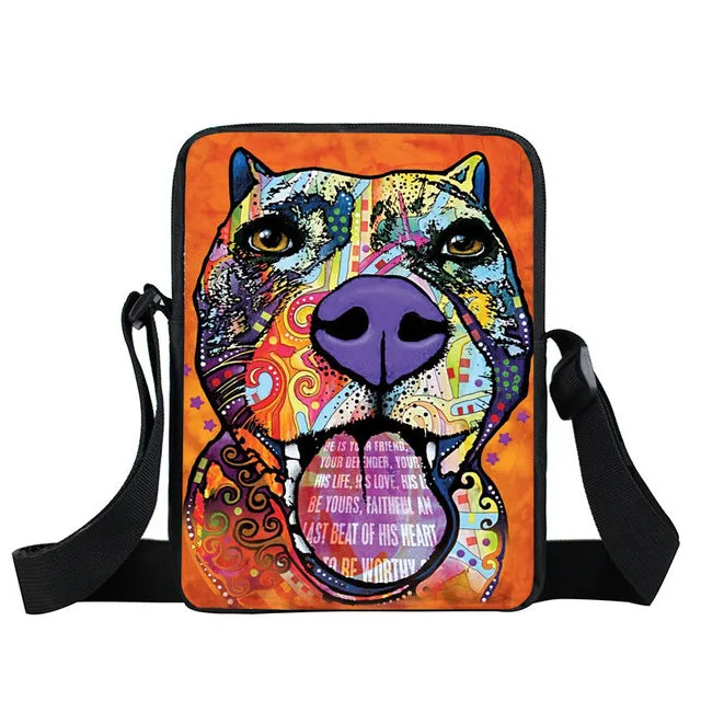 German Shepherd Messenger Bag, Women Handbag, Boys Girls Mini Cross Bags, Kids Gift, Book Bags