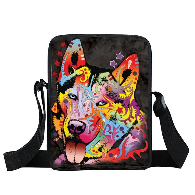 German Shepherd Messenger Bag, Women Handbag, Boys Girls Mini Cross Bags, Kids Gift, Book Bags