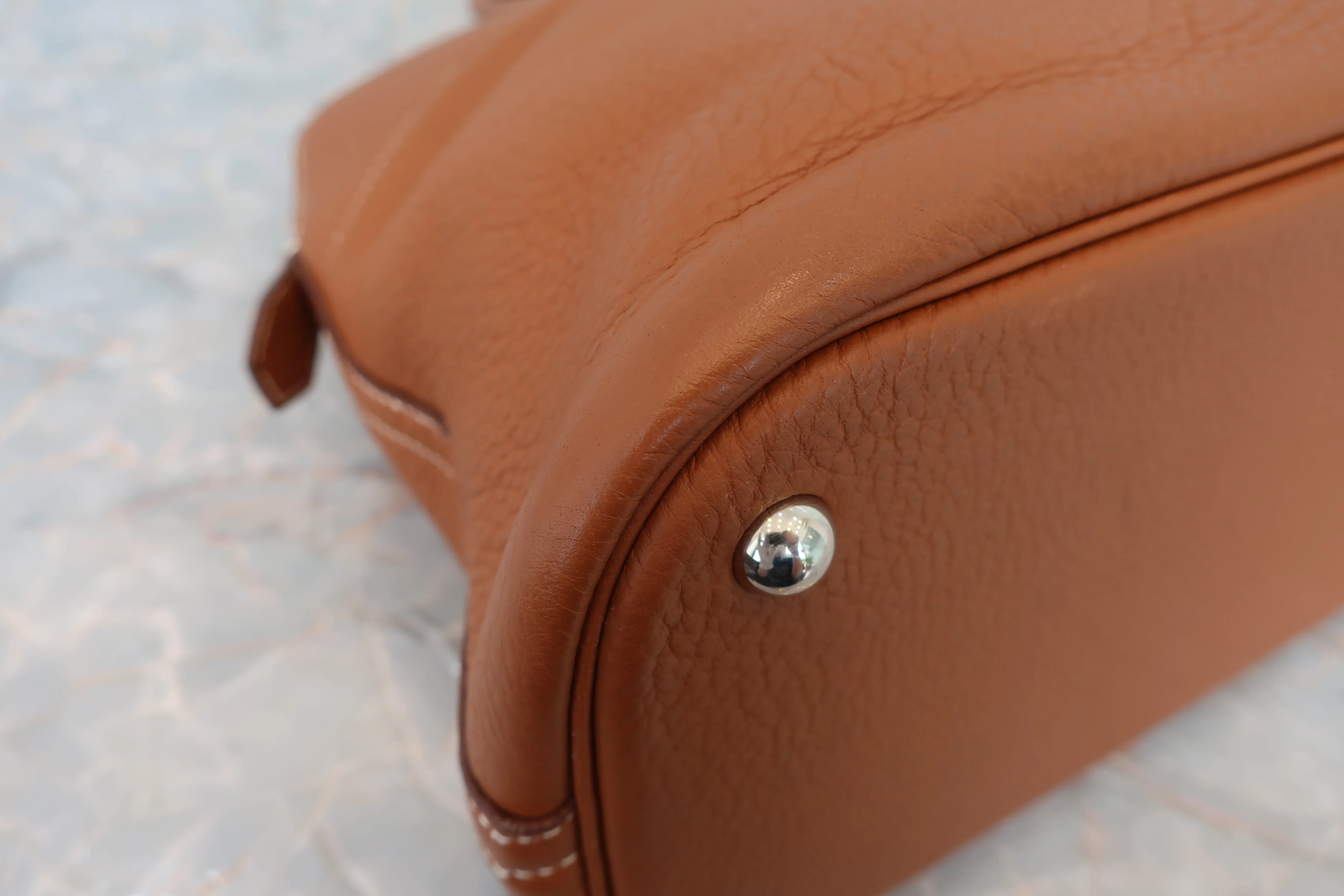 HERMES／エルメス ボリード35 トリヨンクレマンス ゴールド □K刻印 ショルダーバッグ 600090202