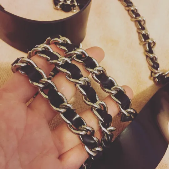 Latex & Chain Desire collar harness piece.