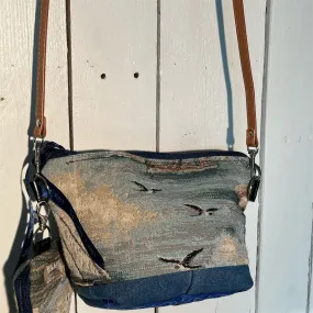 Lidia’s Bags Vintage Upcycled Denim Tapestry Crossbody Bag Multicolor