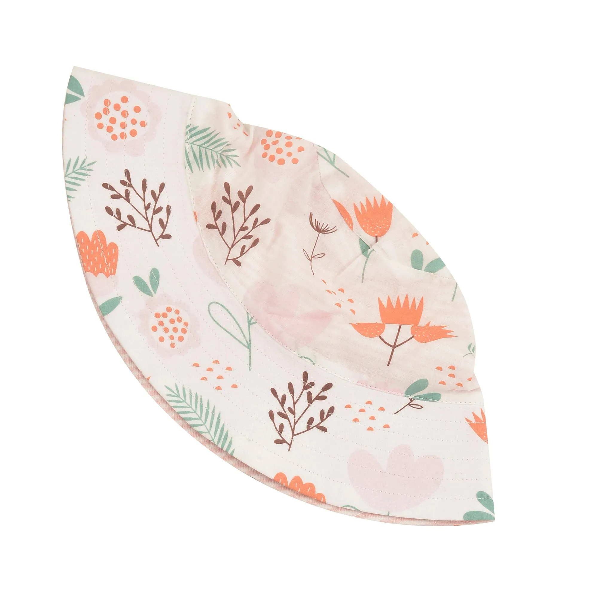 Pigeon Organics Reversible sun hat, flowers - pink
