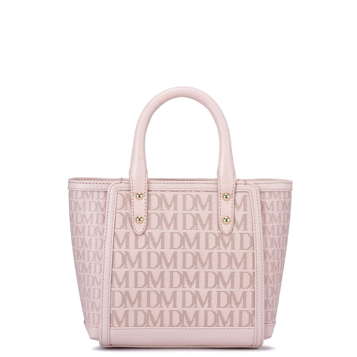 Small Monogram Leather Satchel - Blush