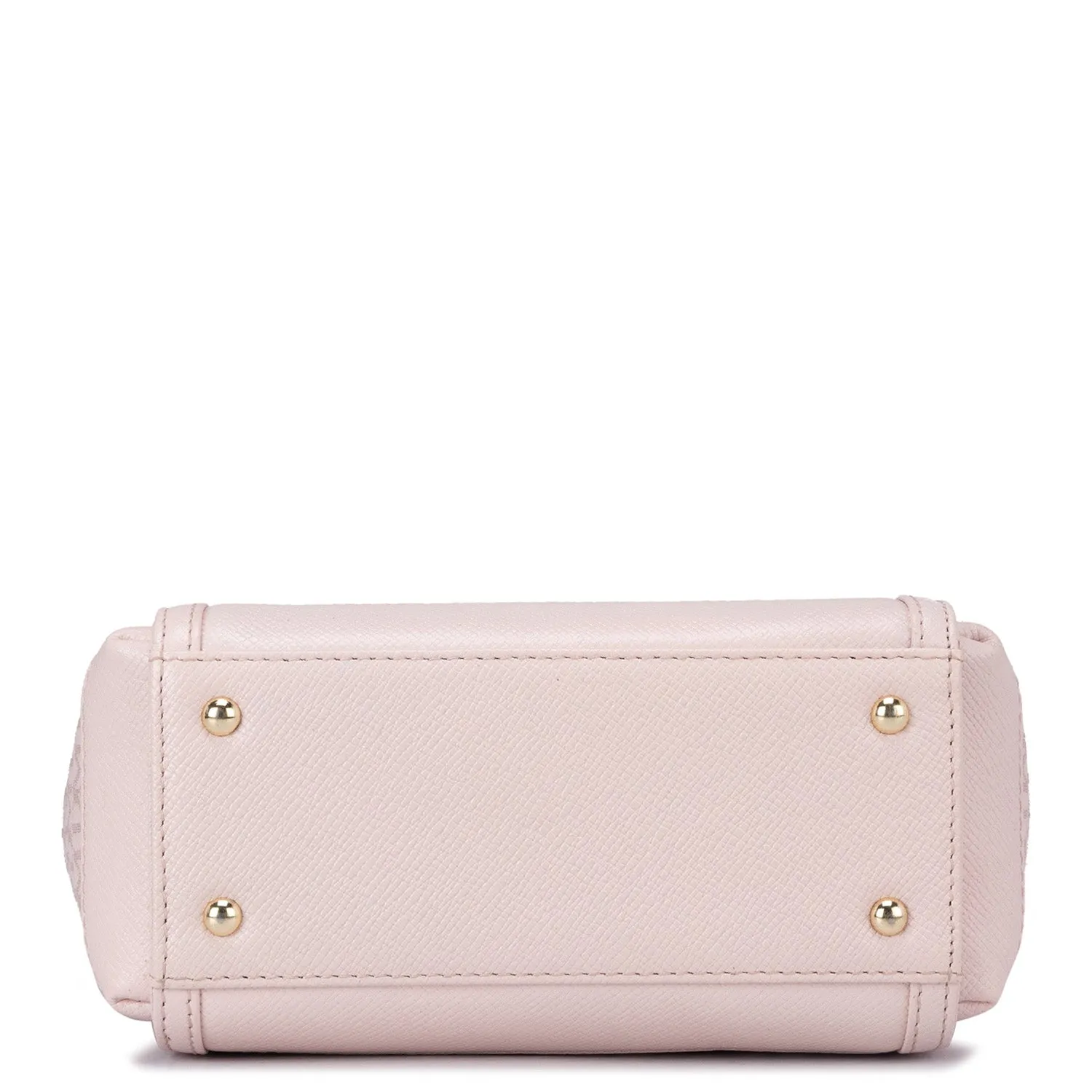 Small Monogram Leather Satchel - Blush