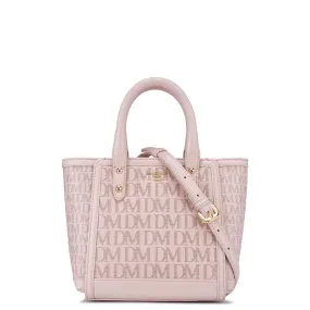 Small Monogram Leather Satchel - Blush