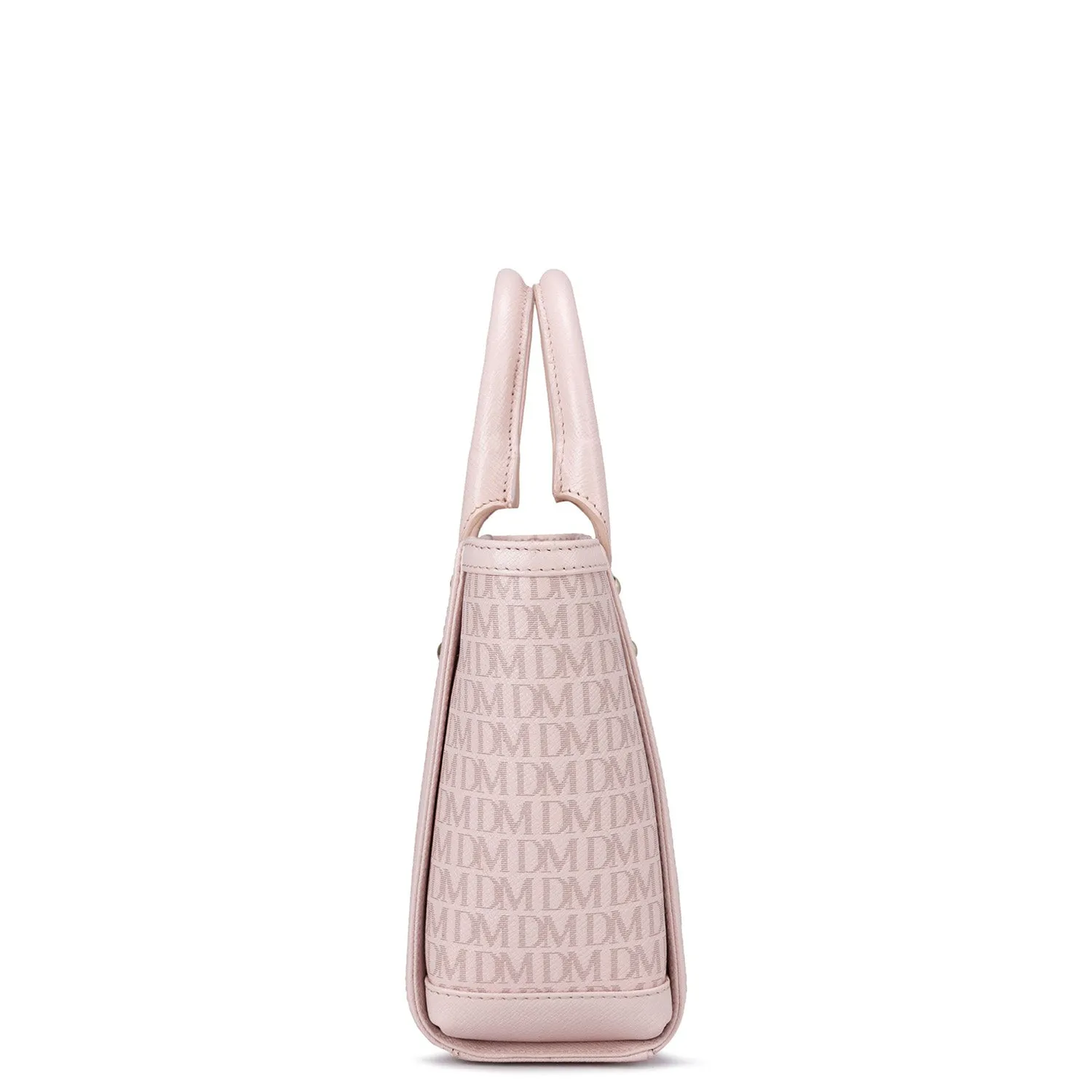 Small Monogram Leather Satchel - Blush