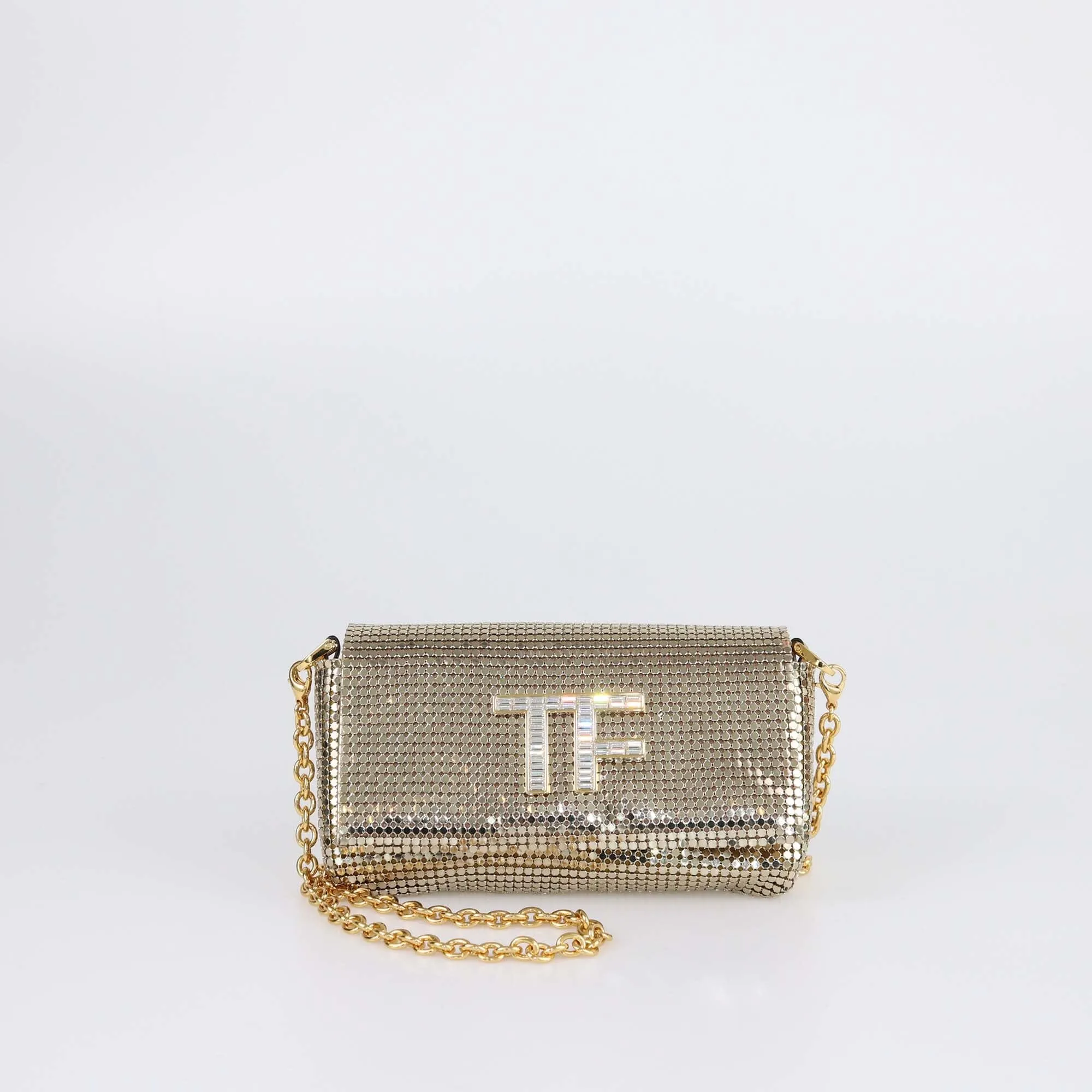 Tom Ford Gold Chainmail Mini Phone Holder